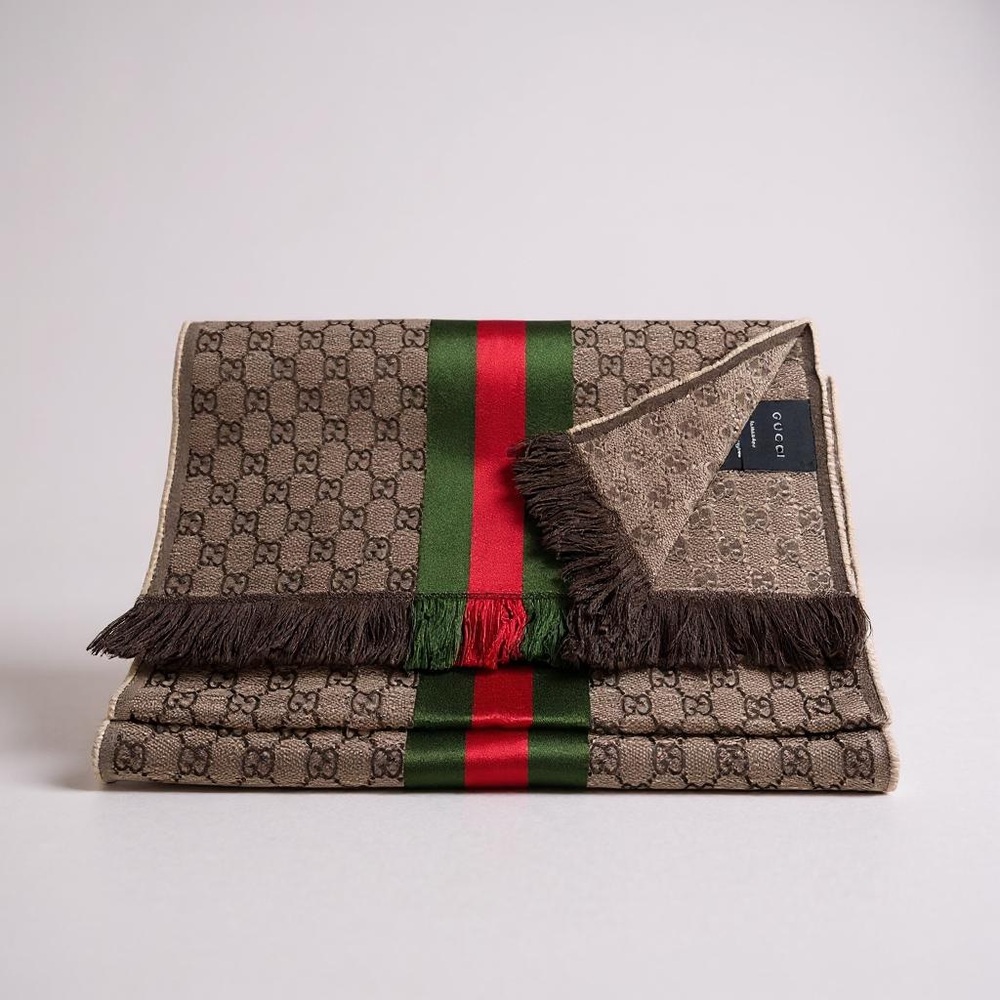 Gucci Brown and Green Men's Scarf